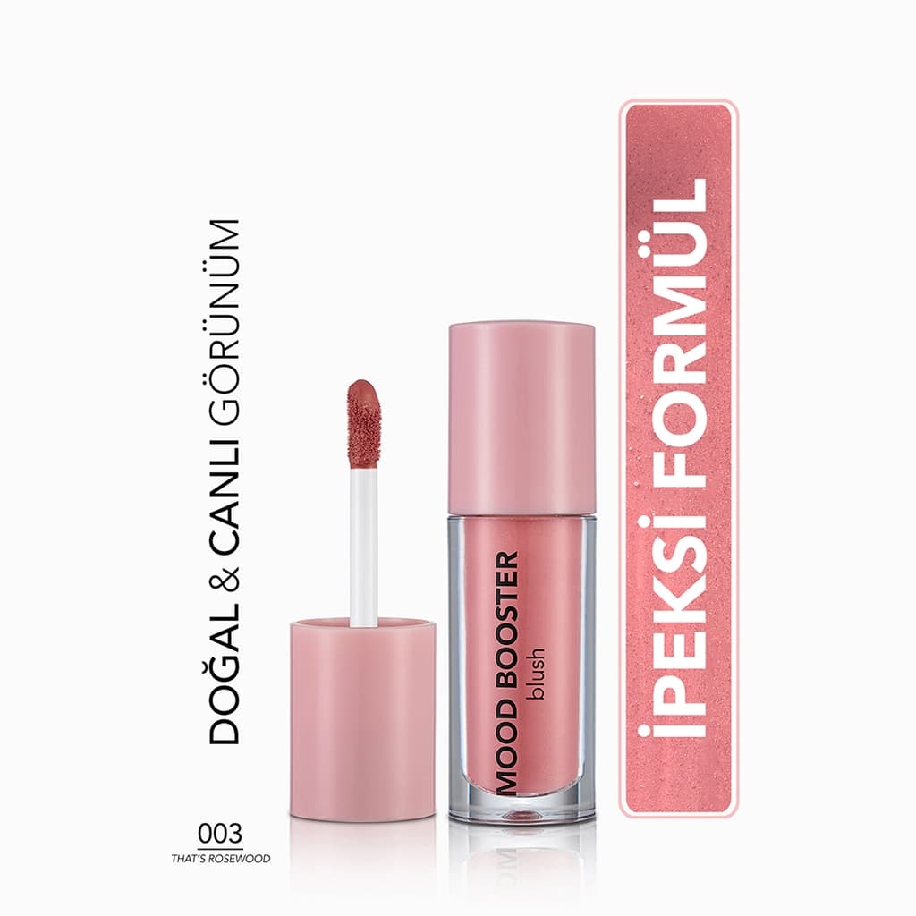 Flormar Mood Booster Yoğun Renk Veren Doğal Işıltılı Allık 003 That's Rosewood